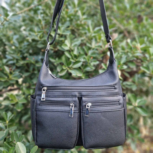 EVELYN VEGAN ECO LEATHER BLACK BAG