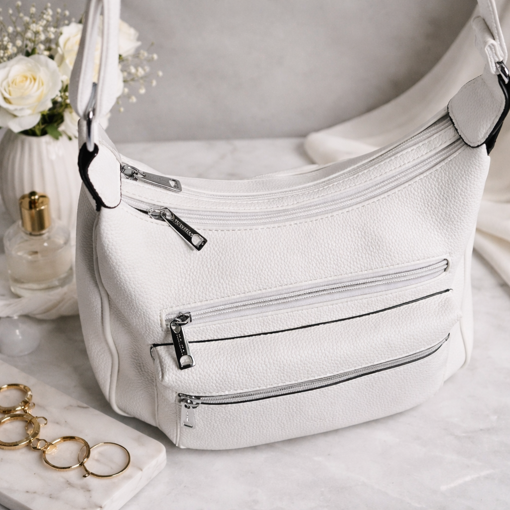 AYLA WHITE SHOULDER BAG