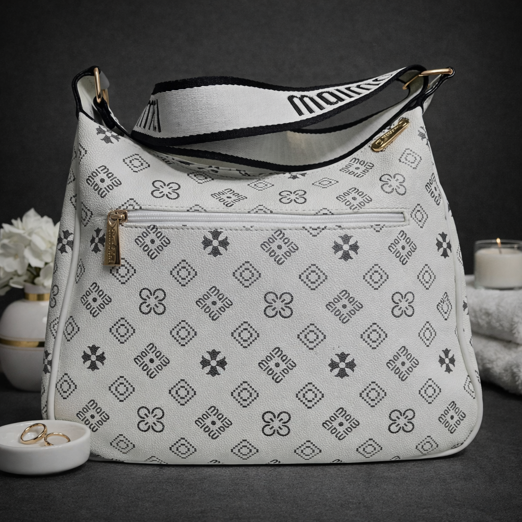 AYLA WHITE PATTERN SHOULDER BAG