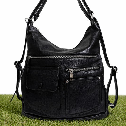 IVY BLACK CONVERTIBLE BACKPACK SHOULDER BAG