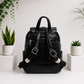 ISABELLA BLACK VEGAN LEATHER BACKPACK