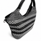 BETH BLACK AND WHITE WOVEN FAUX LEATHER TOTE BAG