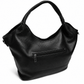 BETH BLACK AND WHITE WOVEN FAUX LEATHER TOTE BAG