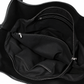 BETH BLACK AND WHITE WOVEN FAUX LEATHER TOTE BAG