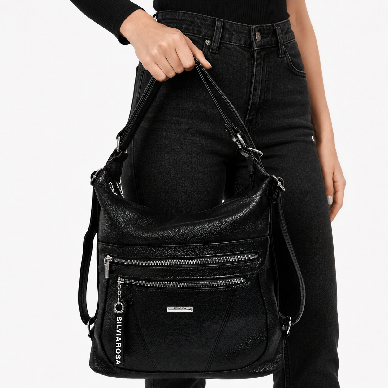 LEONA BLACK CONVERTIBLE BAG